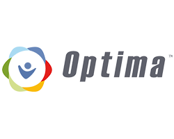Optima logo. Optima is a case management and volunteer software for the CASA Industry by Evinto Solutions, The Optima People.