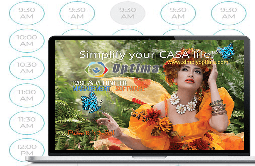 Optima CASA Software demonstration calendar. Schedule your demo of Optima Software here image